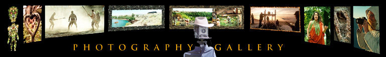 Shows a gallery of photographs. Wrds say Photography gallery.